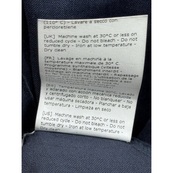 ROSSO35 Women's Navy Blue Linen A Line Dress Size 40 EU Small US - Picture 8 of 15